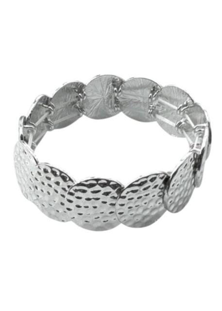 Silver Tone Disc Bracelet